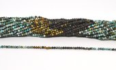 Turquoise shaded Faceted 2mm round strand 200 beads-beads incl pearls-Beadthemup