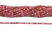 Brazilian Rhodochrosite Faceted 3mm round strand 125 beads-beads incl pearls-Beadthemup