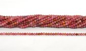 Brazilian Rhodochrosite Faceted 3mm round strand 120 beads-beads incl pearls-Beadthemup