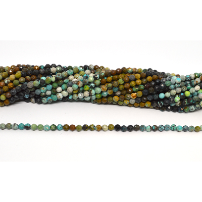 Turquoise Shaded Faceted 4mm round strand 90 beads