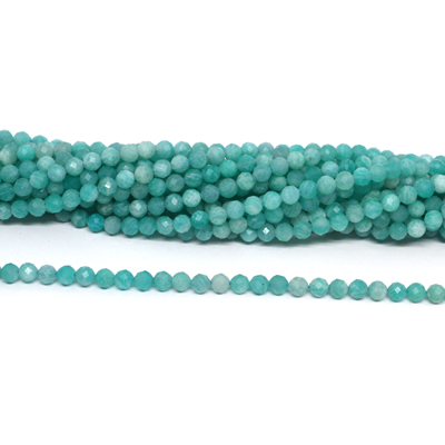 Amazonite Peruvian AB Faceted 5mm round strand 70 beads