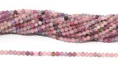 Pink Tourmaline Faceted 4mm round strand 100 beads-beads incl pearls-Beadthemup
