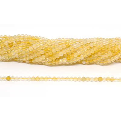 Citrine Faceted 4mm round strand 105 beads