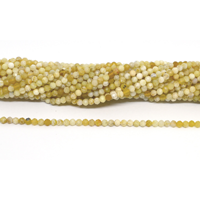 Yellow Opal Faceted 4mm round strand 105 beads