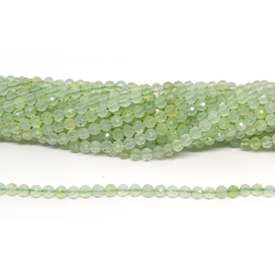 Prehnite A Faceted 4mm round strand 90 beads