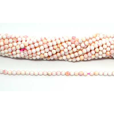 Pink Shell Faceted 4mm round strand 95 beads