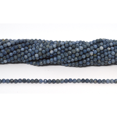 Blue coral Faceted 4mm round strand 100 beads
