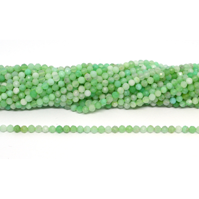 Chrysophase Faceted 4mm round strand 70 beads