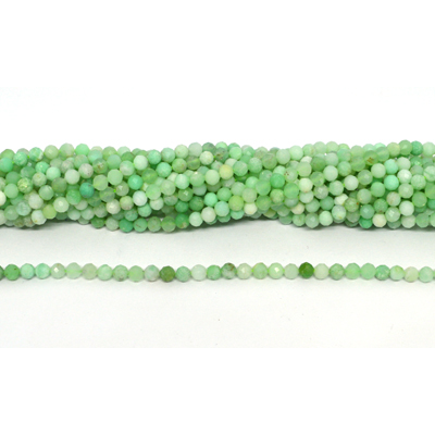 Chrysophase Faceted 4mm round strand 94 beads