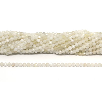 Moonstone A Faceted 4mm round strand 90 beads