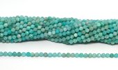 Amazonite Peruvian AB Faceted 4mm round strand 90 beads-beads incl pearls-Beadthemup