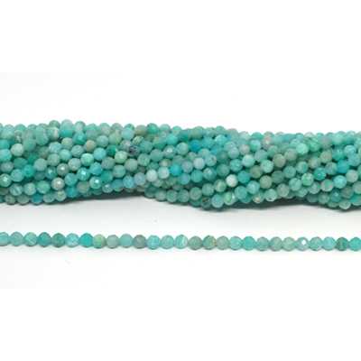 Amazonite Peruvian AB Faceted 4mm round strand 90 beads
