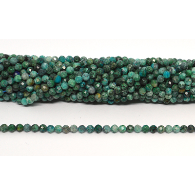 Chrysocolla Faceted 4mm round strand 100 beads