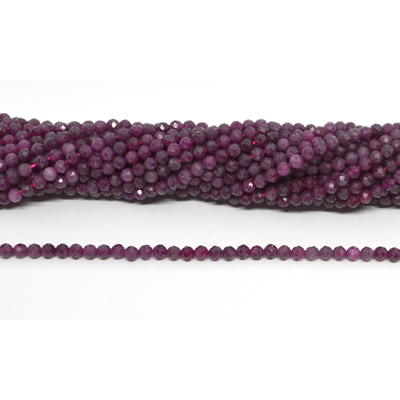 Ruby Faceted 4mm round strand 100 beads
