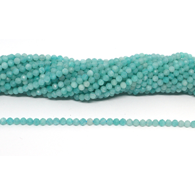 Amazonite Peruvian A Faceted 4mm round strand 105 beads