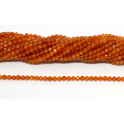 Carnelian A Faceted 4mm round strand 100 beads