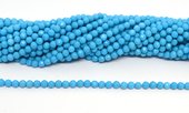 Synthetic Turquoise Faceted 4mm round strand 103 beads-beads incl pearls-Beadthemup