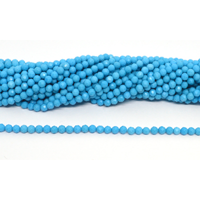 Synthetic Turquoise Faceted 4mm round strand 103 beads
