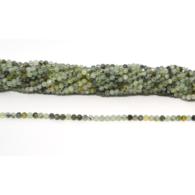 Prehnite AB Faceted 4mm round strand 90 beads