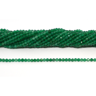 Green Onyx Faceted 4mm round strand 95 beads