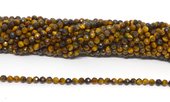 Tiger Eye Faceted 4mm round strand 90 beads-beads incl pearls-Beadthemup