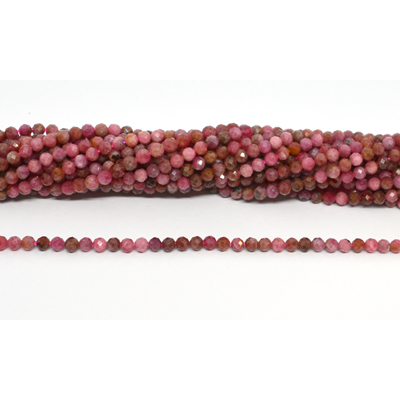 Brazilian Rhodochrosite Faceted 4mm round strand 103 beads