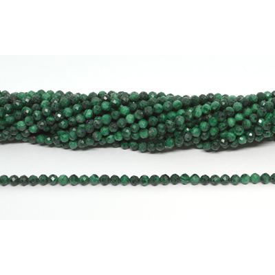 Malachite Faceted 4mm round strand 93 beads
