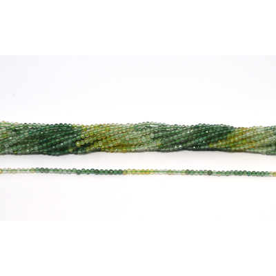Yellow Green Quartz shaded Faceted 2mm round strand 156 beads
