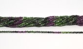 Ruby Zoisite shaded Faceted 3mm round strand 134 beads-beads incl pearls-Beadthemup