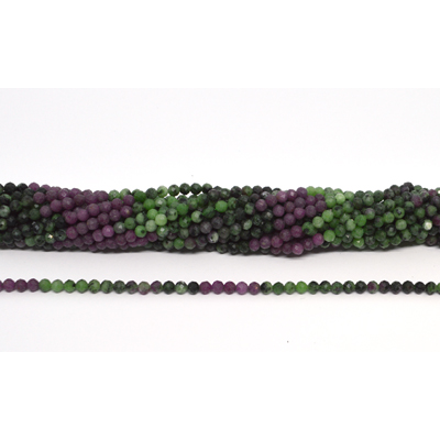 Ruby Zoisite shaded Faceted 4mm round strand 96 beads