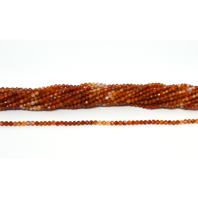 Carnelian shaded Faceted 3mm round strand 137 beads