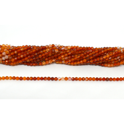 Carnelian shaded Faceted 3mm round strand 134 beads