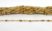 Rutile Quartz Faceted 2mm round strand 160 beads-beads incl pearls-Beadthemup