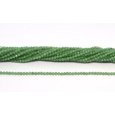 Green Angelite Faceted 2mm round strand 156 beads