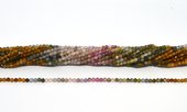 Tourmaline A shaded Faceted 3mm round strand 130 beads-beads incl pearls-Beadthemup