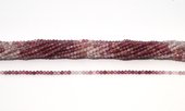 Pink Tourmaline A shaded Faceted 3mm round strand 130 beads-beads incl pearls-Beadthemup