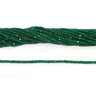 Green Jade Faceted 2mm Cube strand 146 beads