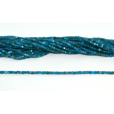 Apatite Faceted 2mm Cube strand 168 beads
