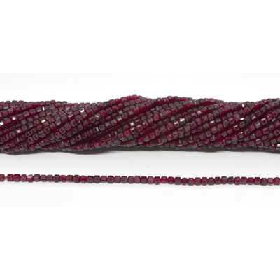 Red Jade Faceted 2mm Cube strand 160 beads