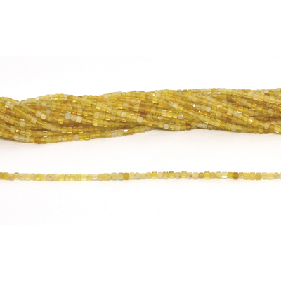 Yellow Opal Faceted 2mm Cube strand 190 beads
