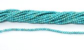 Howlite (dyed) Turquoise Polished 2mm round strand 178 beads-beads incl pearls-Beadthemup