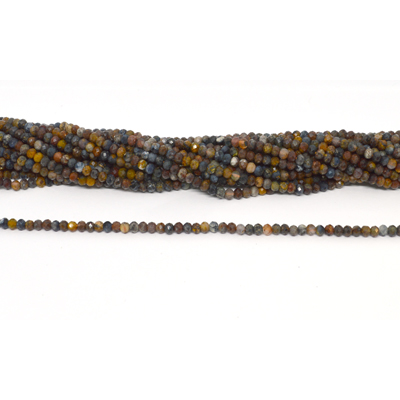 Pietersite Faceted Rondel 3x4mm strand 130 beads