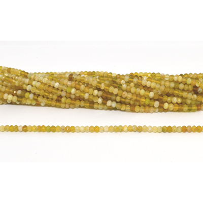 Yellow Opal Faceted Rondel 3x4mm strand 130 beads