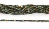 African Turquoise Faceted Rondel 3x4mm strand 130 beads-beads incl pearls-Beadthemup