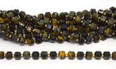 Yellow blue Tiger Eye Faceted Cube 8mm strand 38 beads-beads incl pearls-Beadthemup