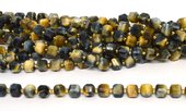 Gream Tiger Eye Faceted Cube 8mm strand 37 beads-beads incl pearls-Beadthemup
