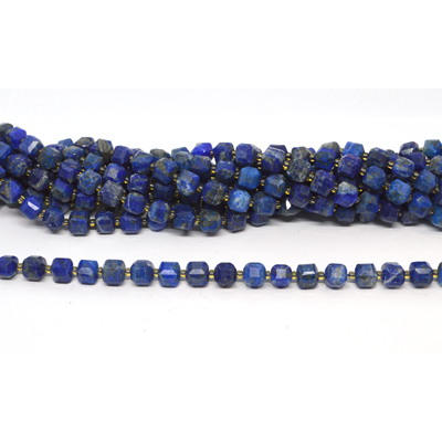 Lapis Lazuli Faceted Cube 8mm strand 38 beads