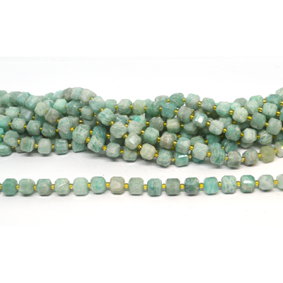 Amazonite AB Faceted Cube 8mm strand 39 beads