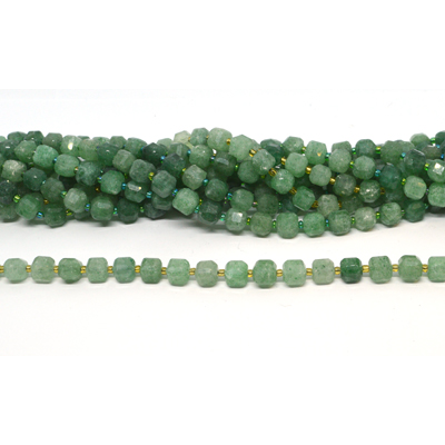 Green Strawberry Quartz Faceted Cube 8mm strand 37 beads