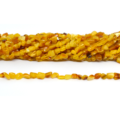 Amber Polished Nugget 6x8mm strand 60 beads